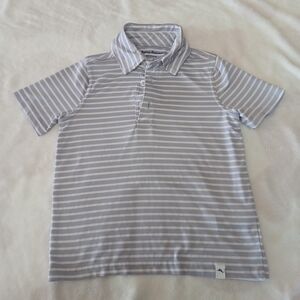 Tommy Bahama Active Polo Shirt Boys XS 4 Purple Striped Short Sleeve Performance